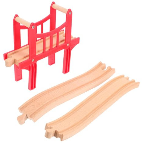 TOYANDONA Holzschienen Brückenerweiterung Gleisadapter Für Tischaktivitäten Kompatibel Mit Eisenbahnspielzeug Zubehör Für Gerade Holzschienen Und Hölzerne Eisenbahnbrücken