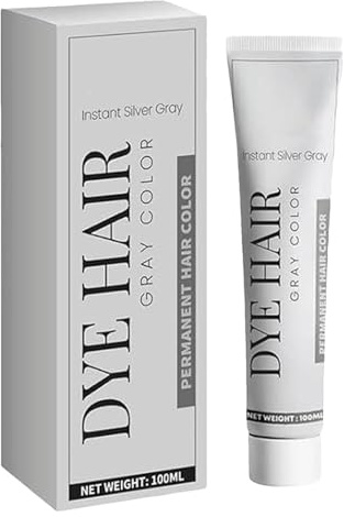 Colorante per capelli grigi Durevole - Colorante per capelli grigio argento Colore - Pagine da colorare di lunga durata naturale, Crema di morte nutriente per donne uomini