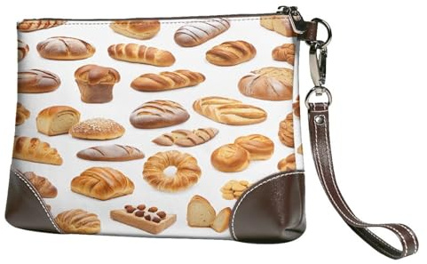 ZXMDZTSS Sac à main en cuir véritable de qualité supérieure avec dragonne convertible - Motif pain peint - 20,3 x 14 x 3,8 cm - Design compact pour femme - Prêt à offrir - Résistant à l'eau