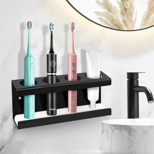 UICCVOKK Zahnbürstenhalter Elektrische Zahnbürste Halter, Zahnbürstenhalter Wand Mit mit 4 Löchern 35 mm Durchmesser, Selbstklebend Elektrische Zahnbürste Halterung