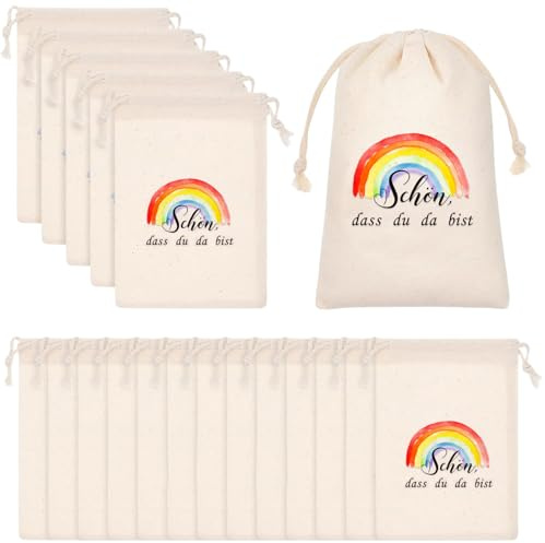 20 Stück Erzieherin Geschenk Abschied,Kleines Dankeschön Geschenk, Dankeschön Geschenke, Stoffbeutel mit Kordelzug für Kollegen, Taufe Geburtstag Hochzeit