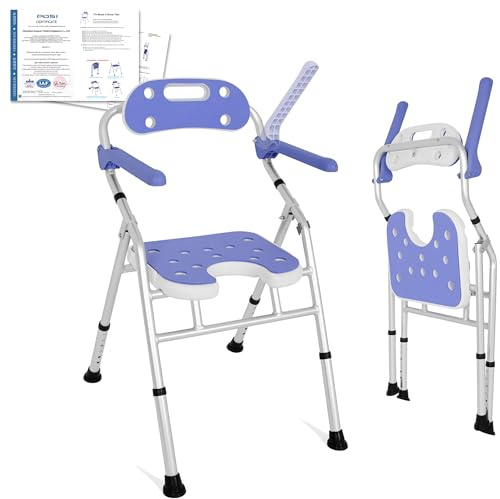 Foldable Shower Chair for the Elderly, Height Adjustable Shower Stool
