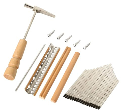 BIUDECO Kalimba Ersatzteilset 17 Tasten aus Metall Selbstgemacht Zubehör Daumenklavier mit Stimmhammer und Schrauben für Kalimba Reparatur und Selbstbau