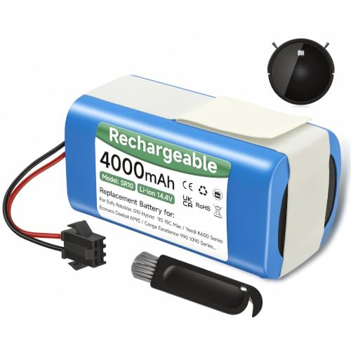 Mspalocell 4000mAh 14,4V Batería para Conga 990 1090 1790,Conga 2290 Ultra,Venga RVC 3000, Neatsvor x500,Ikonhs netbot S14/S15,Proscenic 850T, Ultenic D5/D5s,Tesvor S6/X500,Eufy RoboVac 11s/30c/G10