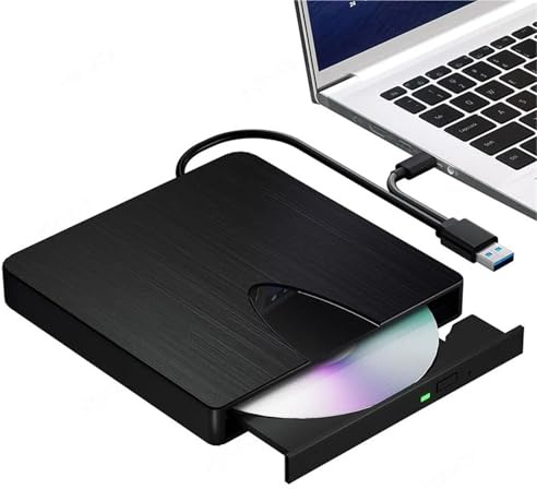 TUdcgjSXF External Drive USB3.0 Type-C CD DVD Player Reader Optical for Laptop PC Windows 10 11 Mac OS