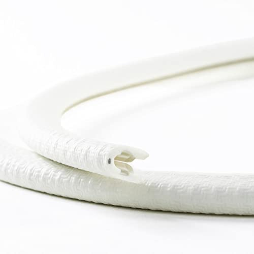 EUTRAS [5 m] Kantenschutz 1-2 mm weiß – hält Ohne Kleber – Perfekt für Bleche und Autotüren – schützt und entschärft Kanten – Beste Industriequalität Made in Germany