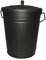 Home Discount Cenere Secchio Carbone Legno Porta Carta igienica con Coperchio, Nero