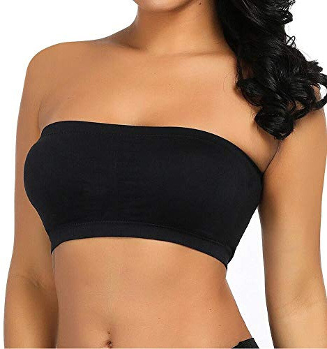 Boolavard Mode des Femmes Sexy sans Bretelles de Soutien-Gorge Boob Tube (S: 34-36, Noir)