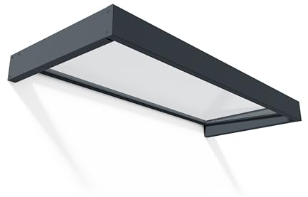 Canopia by Palram Vordach für Haustür Sophia 2150 Pultvordach 215 x 95 cm Grau Sonnenschutz Haustürvordach inkl. Regenrinne