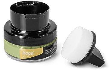 Kaps Delicate Shoe Cream with Sponge Applicator for Leather Shoes & Boots - Polish & Colour Restorer, Natural Wax Conditioning Formula, 70+ Colours, 50ml