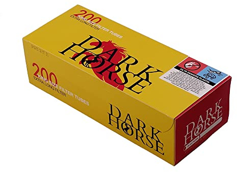 Dark Horse King Size Filter Tubes Extra Long Filter, 24 mm langer Filter, 200 Hülsen pro Box 25 Boxen (1 Umkarton)