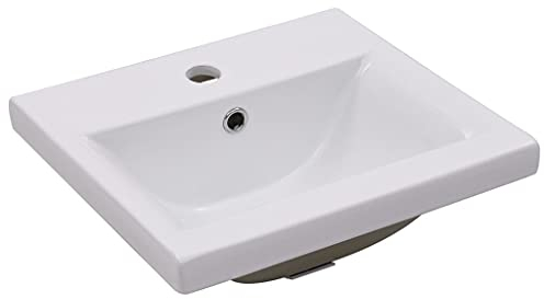 vidaXL Lavabo da Incasso con Foro di Trabocco Moderno Elegante Lavandino Lavello Sanitari Bagno Toilette 42x39x18 cm in Ceramica Bianco