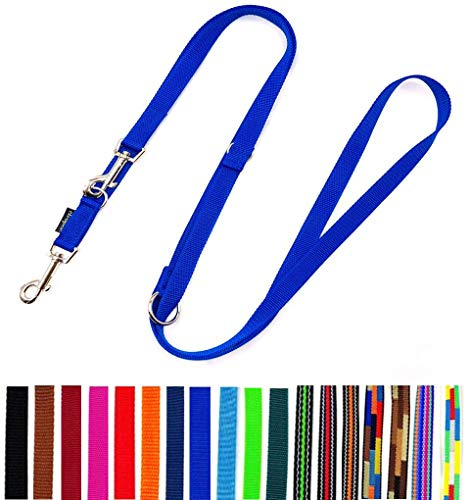 Hundeleine Doppelleine verstellbar 2m / 2,40m / 2,80m / 3,50m / 5m große Hunde 20mm/25mm (Königsblau 20mm, 2,00m)