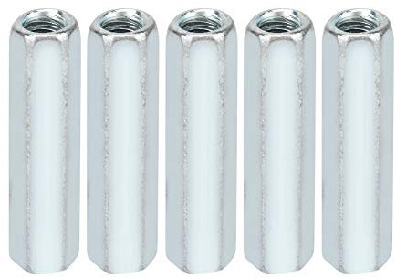 5 Pcs M6 Long Rod Nut, Hex Coupling Nut, M6 Threaded Rod Connector, Sleeve Nut Standoff Threaded Fasteners