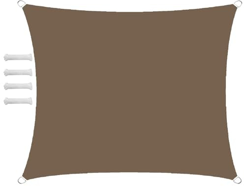 Sonnensegel Wasserdicht Rechteckig 1.5x4m Sonnensegel Balkon Sonnenschutz 95% UV Schutz Windschutz für Balkon Garten,mit Ösen und Befestigungsseile Braun