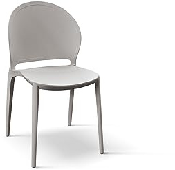 PAZZO DESIGN Sedia Stefania, Set Da 4, Tortora, Polipropilene, Cucina, Sala Da Pranzo, Giardino, Impilabili - id_1995