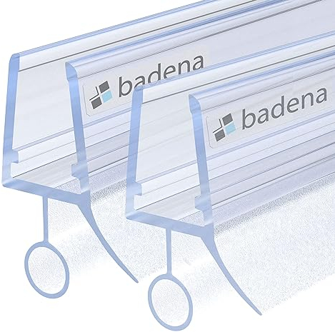 Badena® Duschdichtung für 6mm 8mm Duschtüren I Duschtürdichtung Gerade, 2x 100cm Glastür I Duschkabinen Dichtung I Ersatzdichtung Dusche