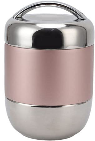 1.5L Thermal Food Container, Stackable Multi Layer Hot Food Insulated Box, 304 Stainless Steel Round Lunch Box, Spill Proof Insulated Lunch Containers with Sealing