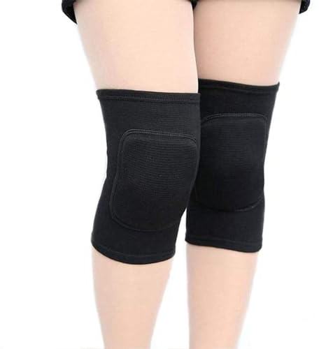 Knieschoner,1 Paar Schwarz Knieschoner mit dickem, Atmungsaktiv Schwamm Rutschfest Knieschützer, Knee Pads für Tanzen, Reinigung, Sport, Yoga