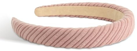 SXQLYH Haarreifen Gepolstert,Damen Stirnband Haarreif Dicker Haarband,Stirnbänder Weiches Stoff Haarreiffen,Gepolstertes Retro Style Haarband Bequeme Stirnbänder für Frauen und Mädchen (Rosa)