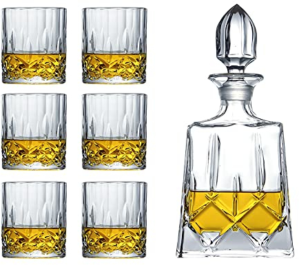 sjdoPulse Ensemble De Verres À Whisky en Cristal De 2/4/6 pour Vin, Bourbon, Scotch, Cocktail, Cognac, Whisky Irlandais, Verre De Dégustation De Vin Professionnel De Luxe (6 Tasses)