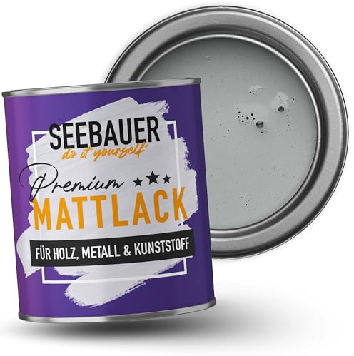 SEEBAUER diy Mattlack Grau 2,5L für Innen & Außen (No. 240 Graphite Grey) Möbelfarbe ohne Schleifen - Hybrid-Lack für Holz, Metall, Kunststoff - Holzlack, Möbellack hohe Deckkraft