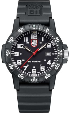 Luminox Leatherback Sea Turtle Giant Blackout orologio da uomo 44 mm – orologio subacqueo con funzione data nera impermeabile 100 m, Nero - Xs.zc01, 44mm