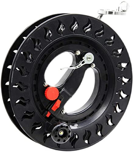IUBGFTO Tragbarer Drachenrollenwickler, Bremse mit Rücklaufsperre, großes Lager, Drachenrad mit feststellbarer Leine, Outdoor-Drachenflug-Kits, für Kinder und Erwachsene (Schwarz, 26 cm)