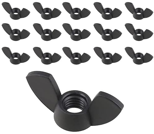 Flügelschrauben, 16 Stück M3~M12, schwarzes Nylon, von Hand festdrehbare Flügelmutter for Heimwerkerwerkzeuge, Maschinen, elektronische Geräte(Black,M12)