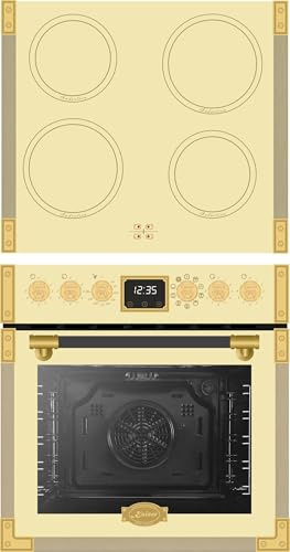KAISER Art Deco EHC 6776 I ElfAD Cuisinière à induction, style rétro, 74 l, avec plaque à induction, Air-Fry