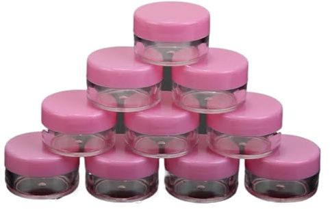 Pots cosmétiques vides for récipient en plastique, 10 pièces, pots avec couvercles for crème for le visage, baume à lèvres, conteneurs for voyage(Pink)