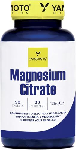 Yàmamoto Magnesium Citrate 90 compresse - integratore di magnesio in forma citrata - Senza Glutine e Senza Lattosio