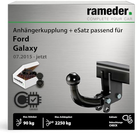 Anhängerkupplung starr Oris passend für Ford Galaxy III Typ CK Baujahr: 2015-jetzt inkl. 13 poligem spezifischen CAN-Bus Elektrosatz | rameder. Komplettsatz - ASP