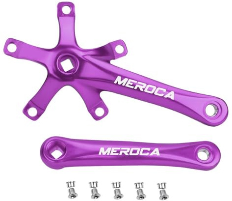 FUANA Set di pedivelle per bicicletta da 170 mm con 130 BCD, in lega di alluminio, manovella sinistra e destra per mountain bike, lavorazione CNC, kit di riparazione bici a 4 colori