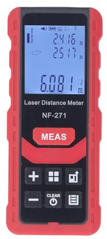 Luocute Nivelliergerät-Entfernungsmesser, 50 M Hochgenauer Digitaler Entfernungsmesser mit Hintergrundbeleuchtetem LCD-Bildschirm, Automatische Kalibrierung für die B
