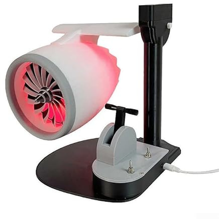 GANCEI JetFan de escritorio, ventilador de escritorio USB pequeños ventiladores para mesa de escritorio con humidificador y efectos de llama realistas, tanque de agua de 50 ml, para diseño de motor a