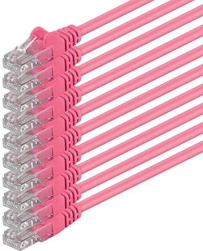 1aTTack.de 10x 2m Câble Réseau Cat6 Cat 6 - RJ45 Ethernet LAN DSL Routeur Modem - Magenta