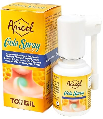 Apicol Gola Propolis Spray Garganta 25 ml - Propóleo con Regaliz, Menta y Anís, Efecto Calmante Para la Irritación de Garganta y Faringe, Sin Azúcar y Sin Alérgenos | de TONGIL