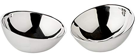 EDZARD 2er Set Schale Asti (Ø 10 cm, 8 & 5 cm) aus Edelstahl doppelwandig - Original Servierschale, Dekoschale, Obstschale, Servierschüssel - Schüsselschale rund für Deko & Speisen - Geschenk Schale