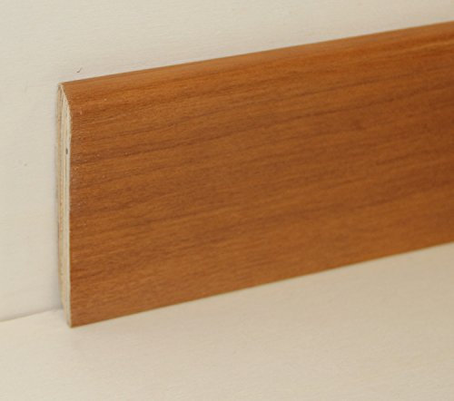 Hobby Legno - Battiscopa Rivestito In Legno Di Tanganica Tinta Noce Chiaro mm. 82X13X2400 (Prezzo Per ml. 4, 80)