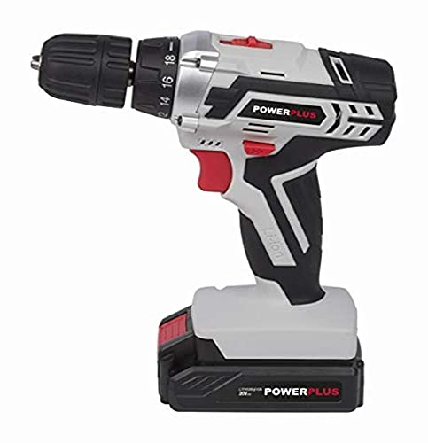 POWER plus POWC1071 - Trapano avvitatore, batteria 20 V Li-ion, colore grigio