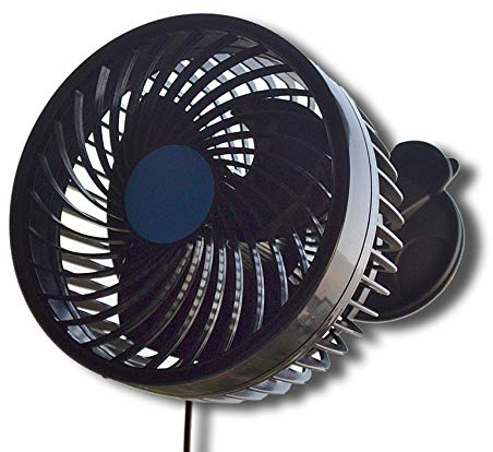 Ardillion 24V FAN ADJUSTABLE 6 INCH SUCTION CUP UNIVERSAL OSCILLATING SPEED CHANGE AIR COOLING TRUCK LORRY TRAILER CHASSIS WAGON TRACTOR BUS