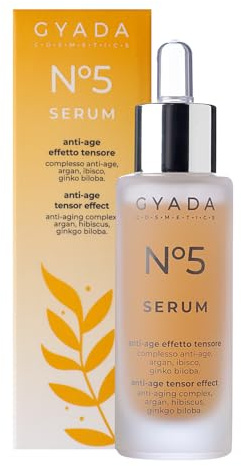 GYADA COSMETICS, Gesichtsserum, Antiage, feuchtigkeitsspendend, Gesichtsserum, Anti-Falten-Tensor, für alle Hauttypen, mit Arganöl, Hyaluronsäure und Aloe Vera, 30 ml