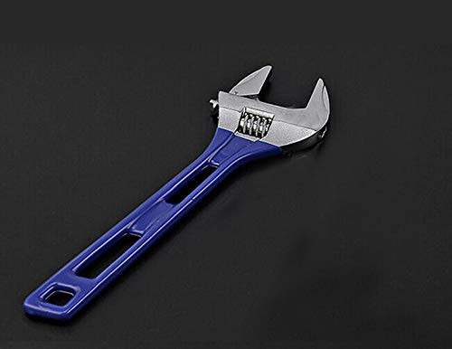 Verstellbarer Schraubenschlüssel, leicht, kompakt, weicher Griff, breite Öffnung, breite Backe, Handwerkzeug mit 44 mm breiter Backenkapazität, blau, lang (300 mm)