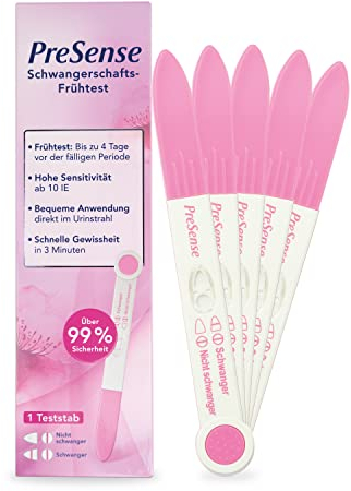 PreSense® - Schwangerschafts-Schnelltest (5er Pack) - Schnell, Sicher, Zuverlässig und Einfach – Urintest - SS Test Schwanger – Schwangerschaft