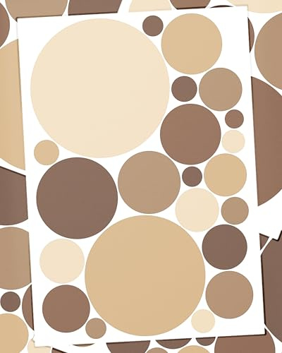 WANDfee Wandtattoo Punkte I beige braun I Wandsticker Wandaufkleber Wanddeko für Kinderzimmer Babyzimmer Mädchen Junge