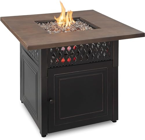 DualHeat by Endless Summer, The Donovan, 38 Square Propane Gas Outdoor Fire Pit Plus Patio Heater