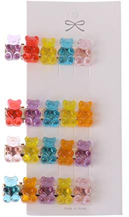 Oyrcvweuy Mixed Cartoon Panda Bear Hair Clips Barrette Gummy Bear Candy Hairpin Kids Girls