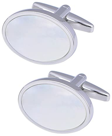 Jonwo Perlmutt 4.5cm Krawattennadeln und Manschettenknöpfe für Herren | Herren Krawattenklammer Manschettenknopfsets für normale Krawatten Jubiläum Hochzeit Party Büro formelle alltägliche Anlässe