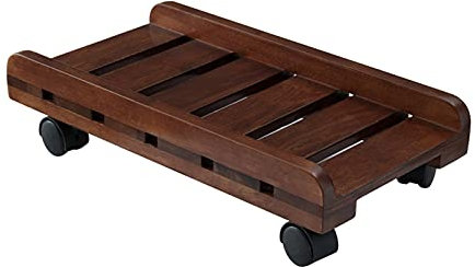 Soporte CPU Bajo Mesa Escritorio ordenador personal Carro del soporte de la torre, madera ordenador personal Soporte de piso de torre UPC Carrito de pie con ruedas bajo escritorio (marrón) Soporte par